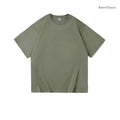Men's Large Size Short Sleeve Summer Solid Color Casual T-shirt Army Green